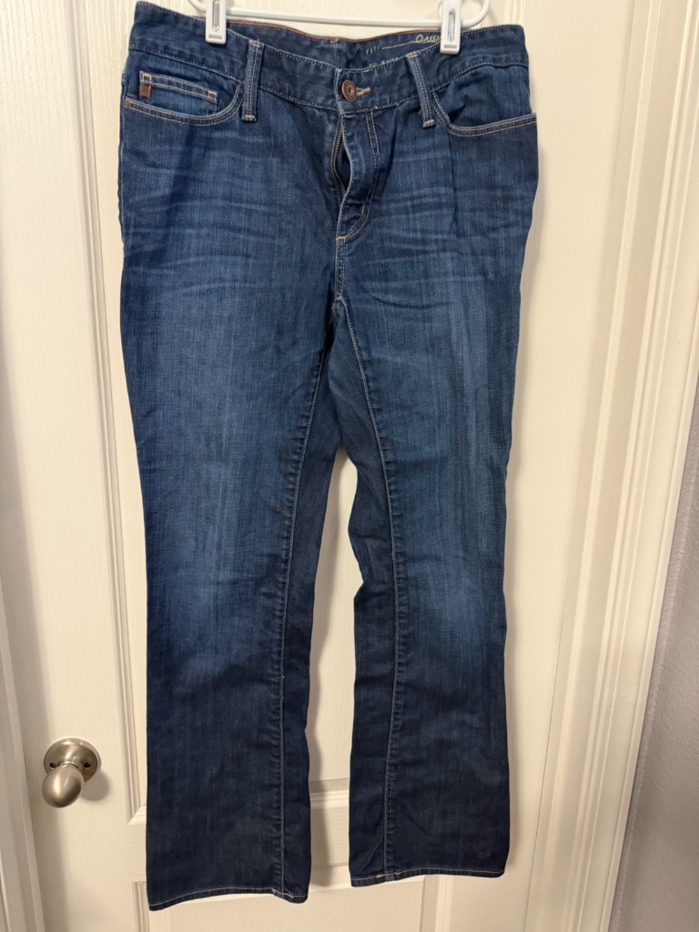 Eddie Bauer Boot Cut Jeans in Dark Blue Denim